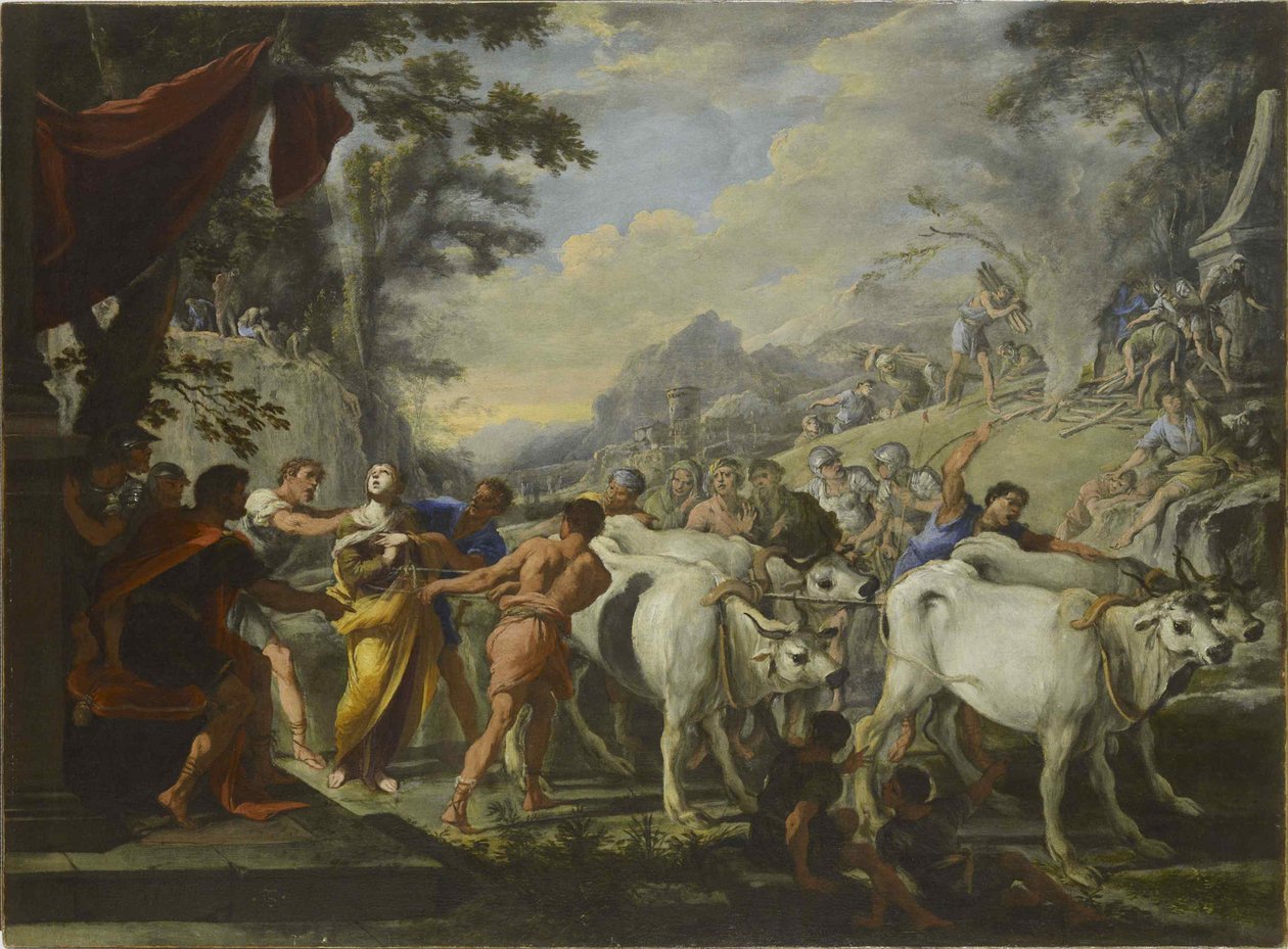 The Martyrdom of Saint Lucia, a 1640-1650. av Domenico Gargiulo