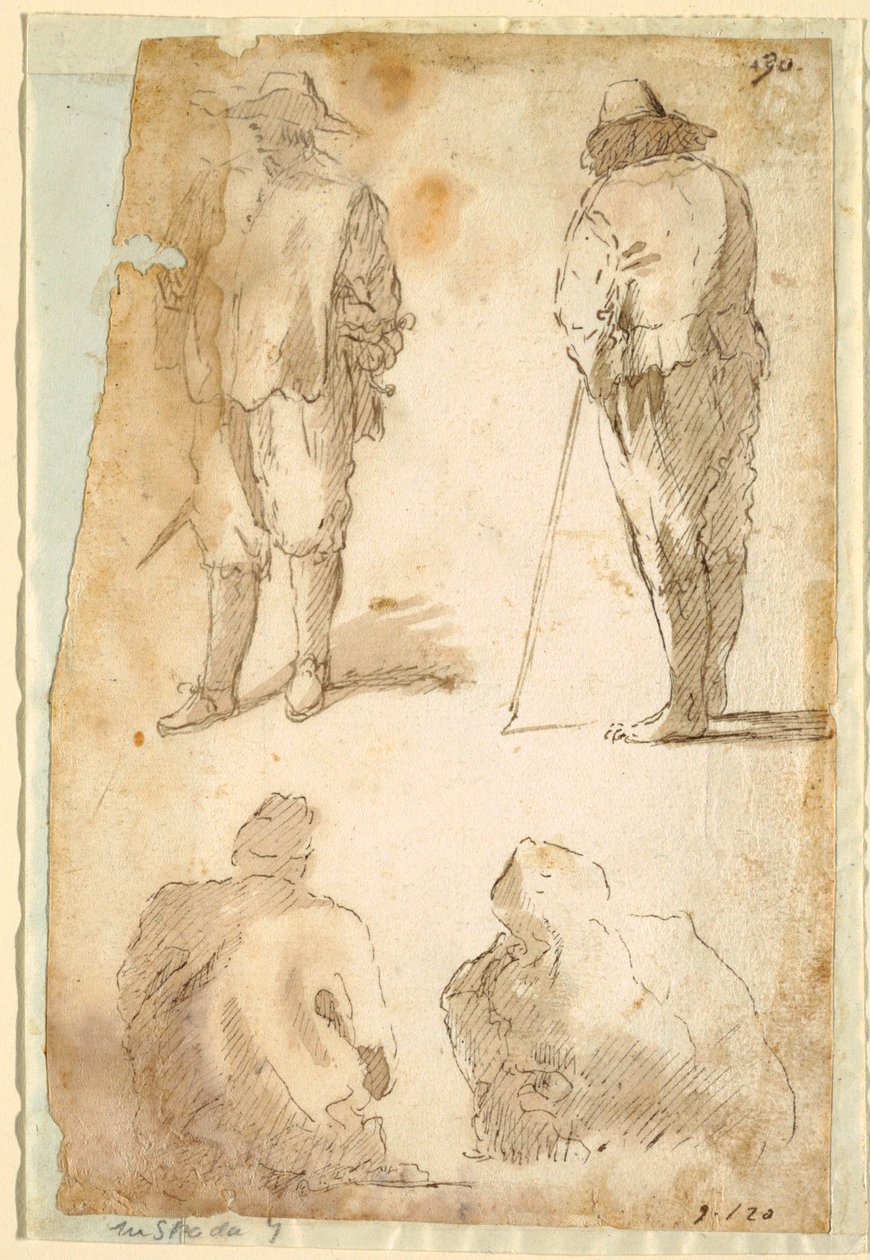 Fire menn av Domenico Gargiulo, called Micco Spadaro