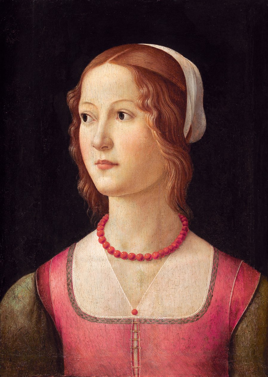 Portrett av en ung kvinne. av Domenico Ghirlandaio