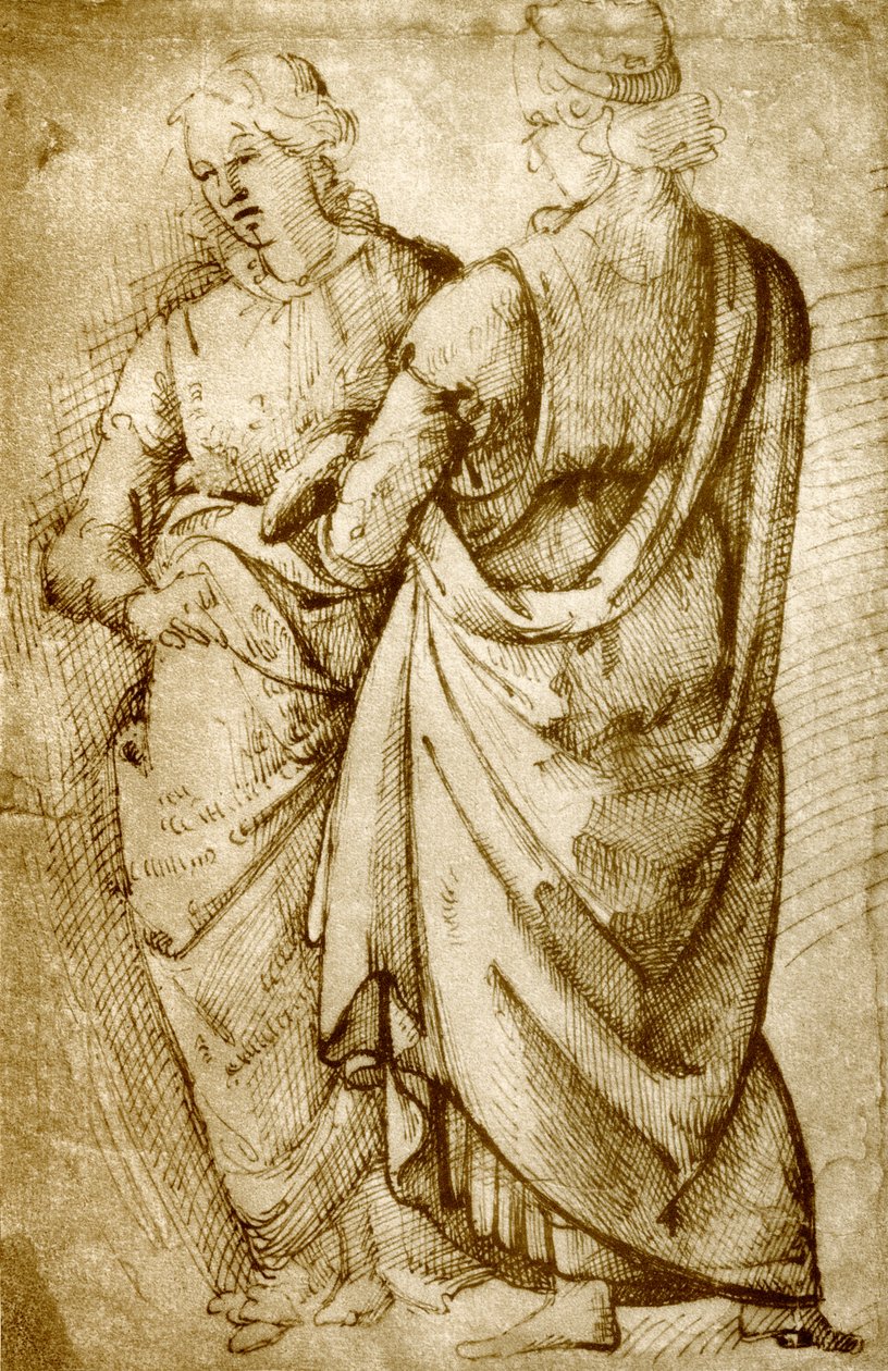 To plaggstudier av Domenico Ghirlandaio