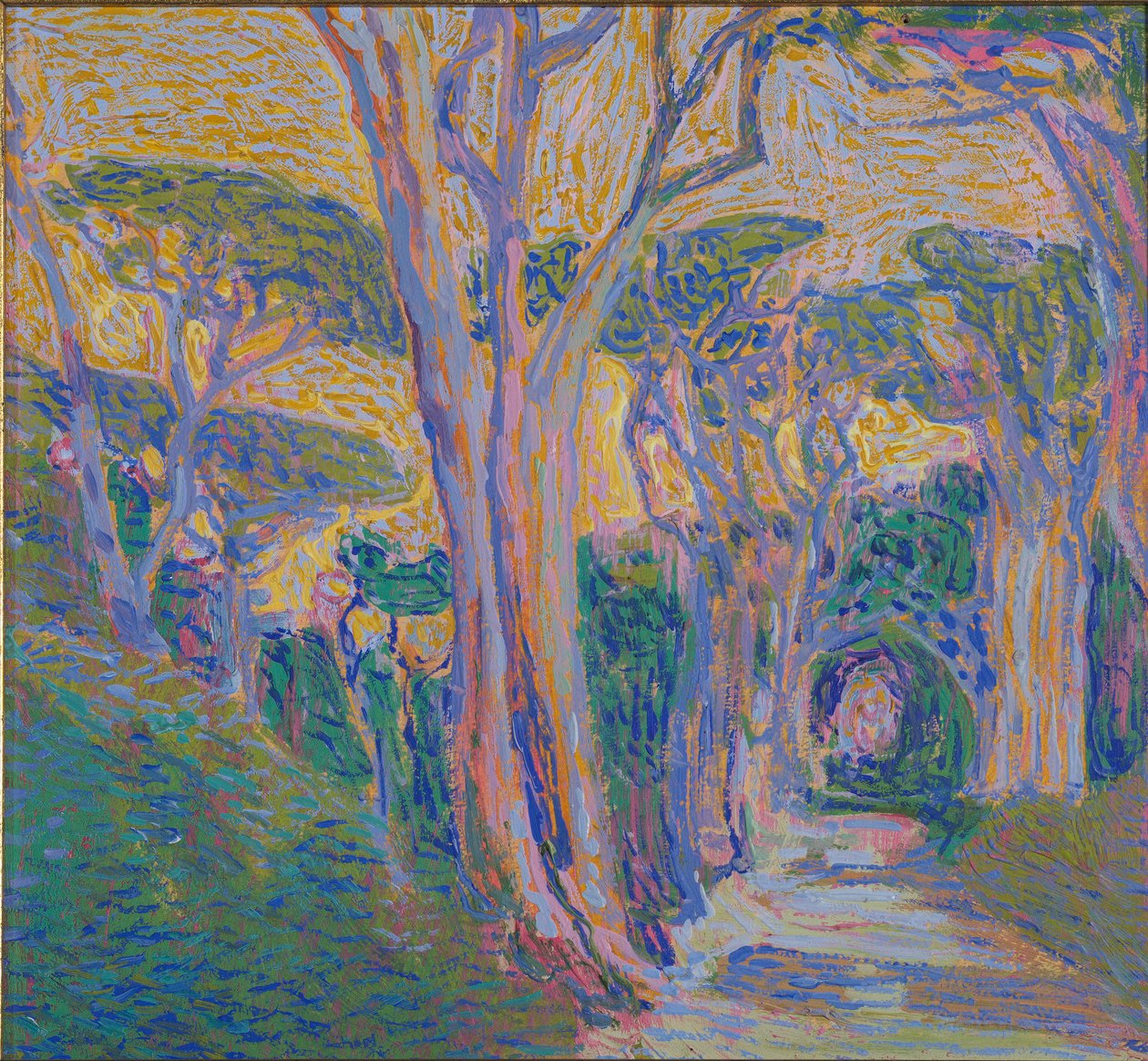 Furuskog i Portofino, ca. 1920 av Domenico Guerello