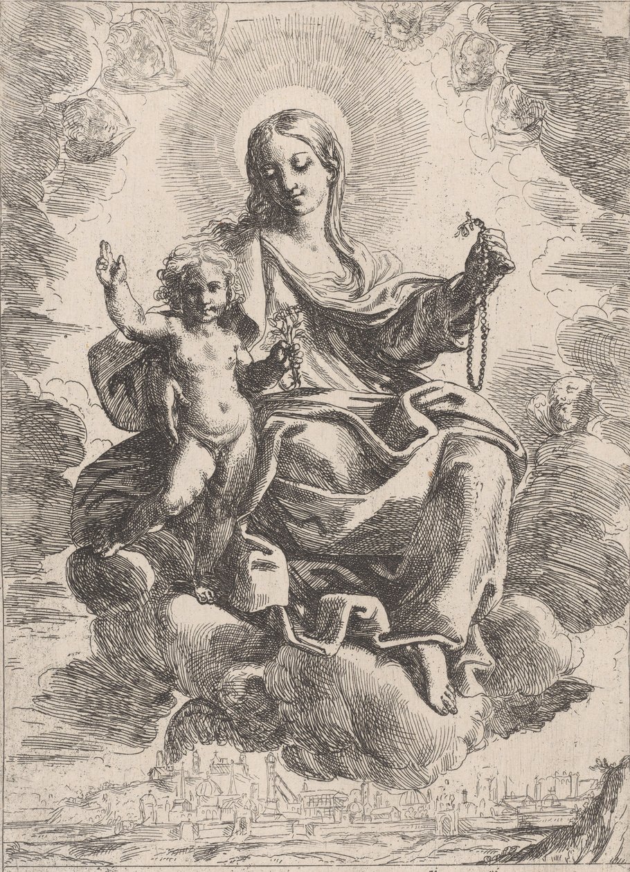 Rosenkransens jomfru, 1645-84. av Domenico Maria Canuti
