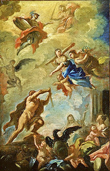 The Triumph of Hercules (olje på lerret) av Domenico Mondo