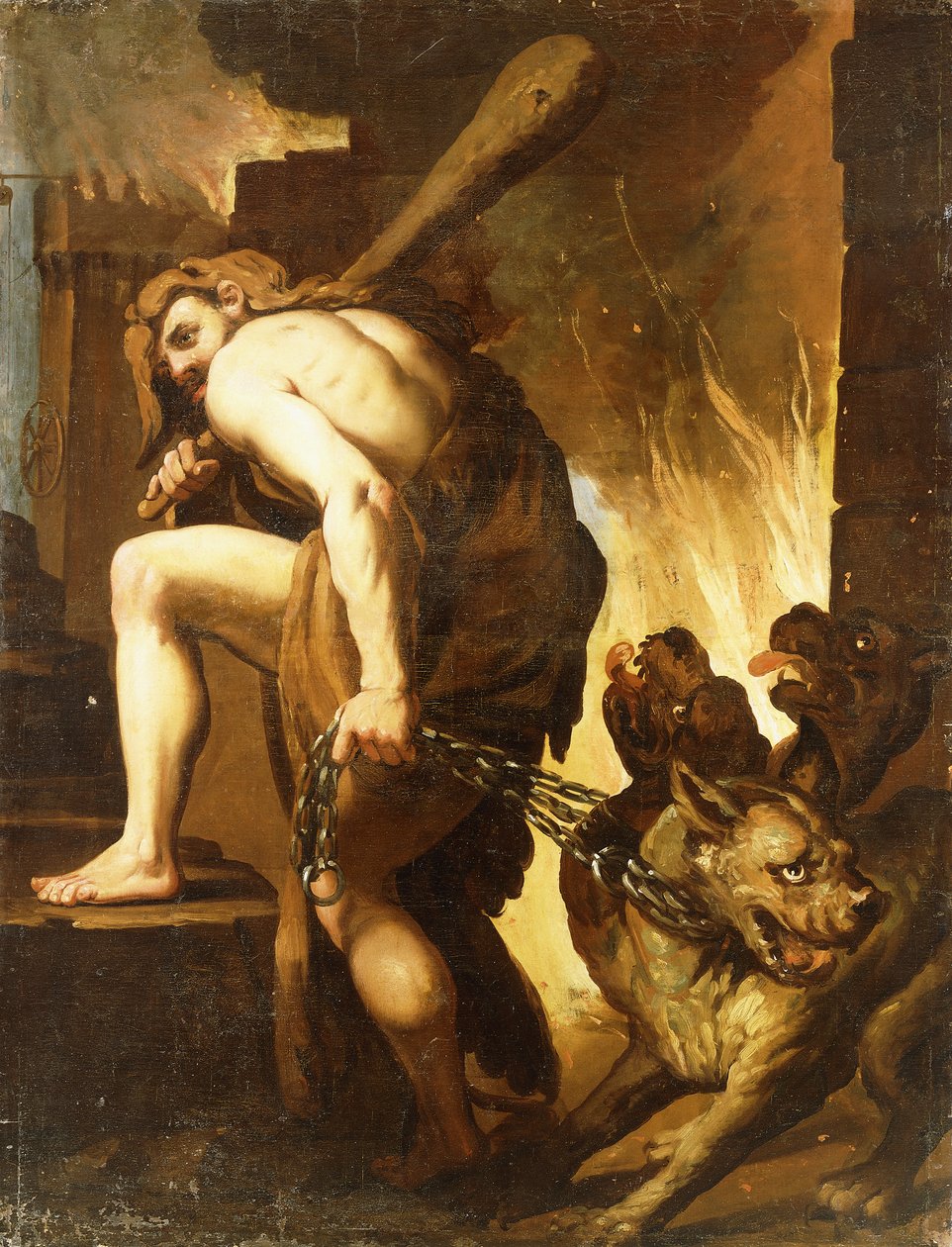 Hercules drar Cerberus fra helvete av Domenico Pedrini