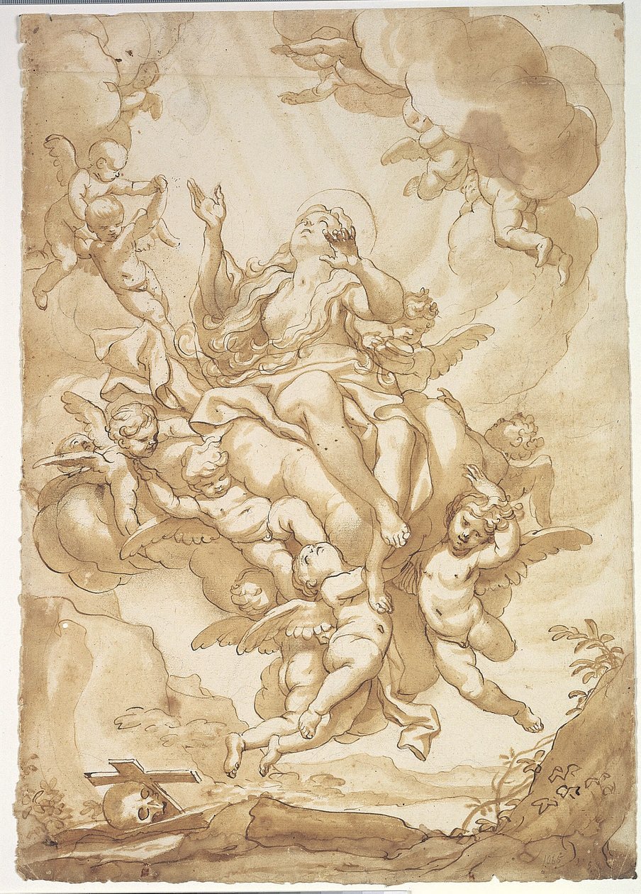 Maria Magdalens himmelfart av Domenico Piola