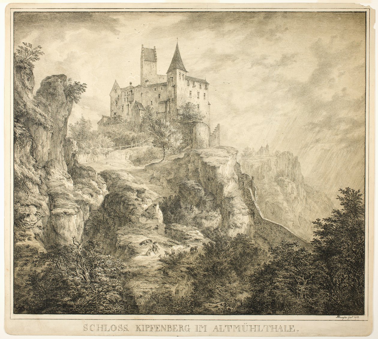 Kipfenberg slott i Altmühl-dalen av Domenico Quaglio