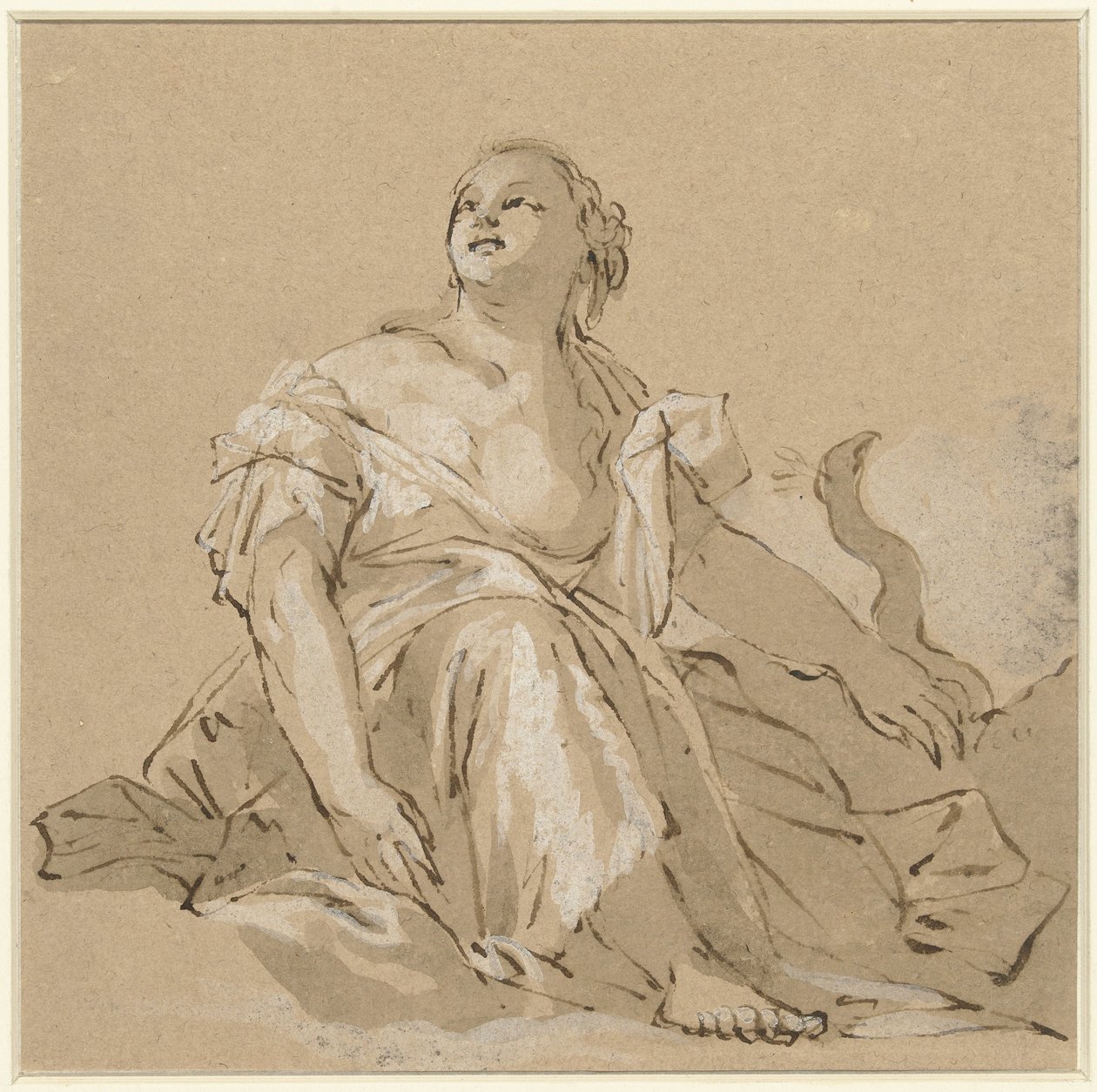 Sittende Juno på skyene av Domenico Zanetti (attributed to)