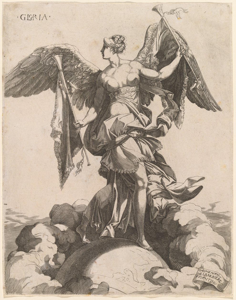 Gloria av Domenico del Barbiere after Rosso Fiorentino