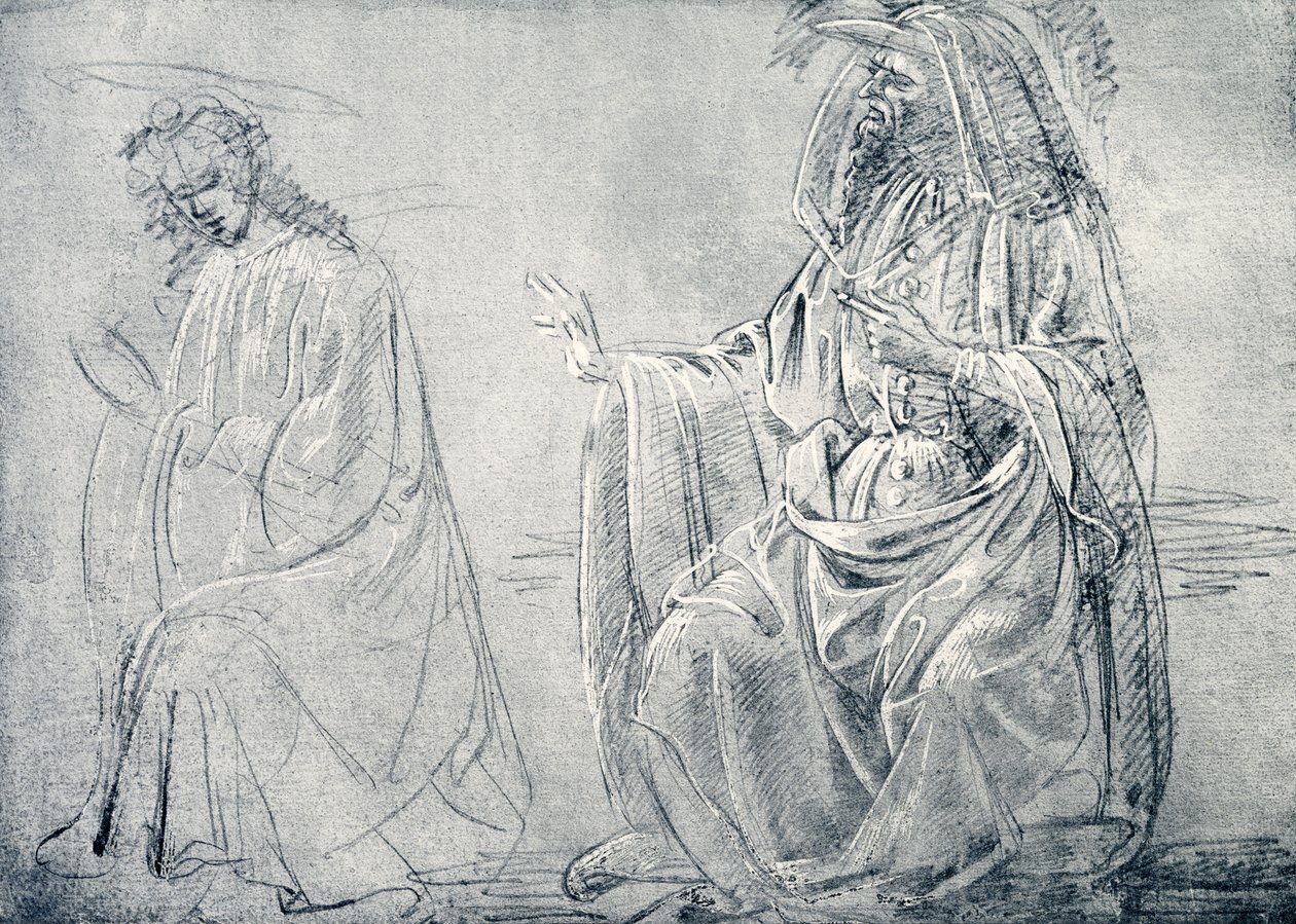 Figurstudie av Domenico school of Ghirlandaio