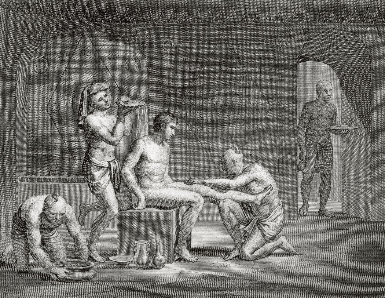 Inne i et egyptisk badehus, ca. 1820-tallet av Dominique Vivant Denon