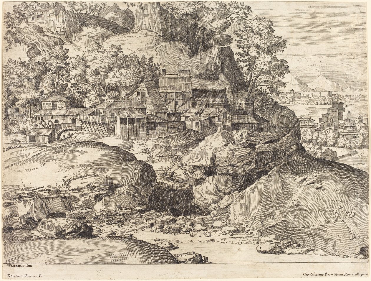 Landskap med en mølle, ca. 1650. av Dominique Barriere