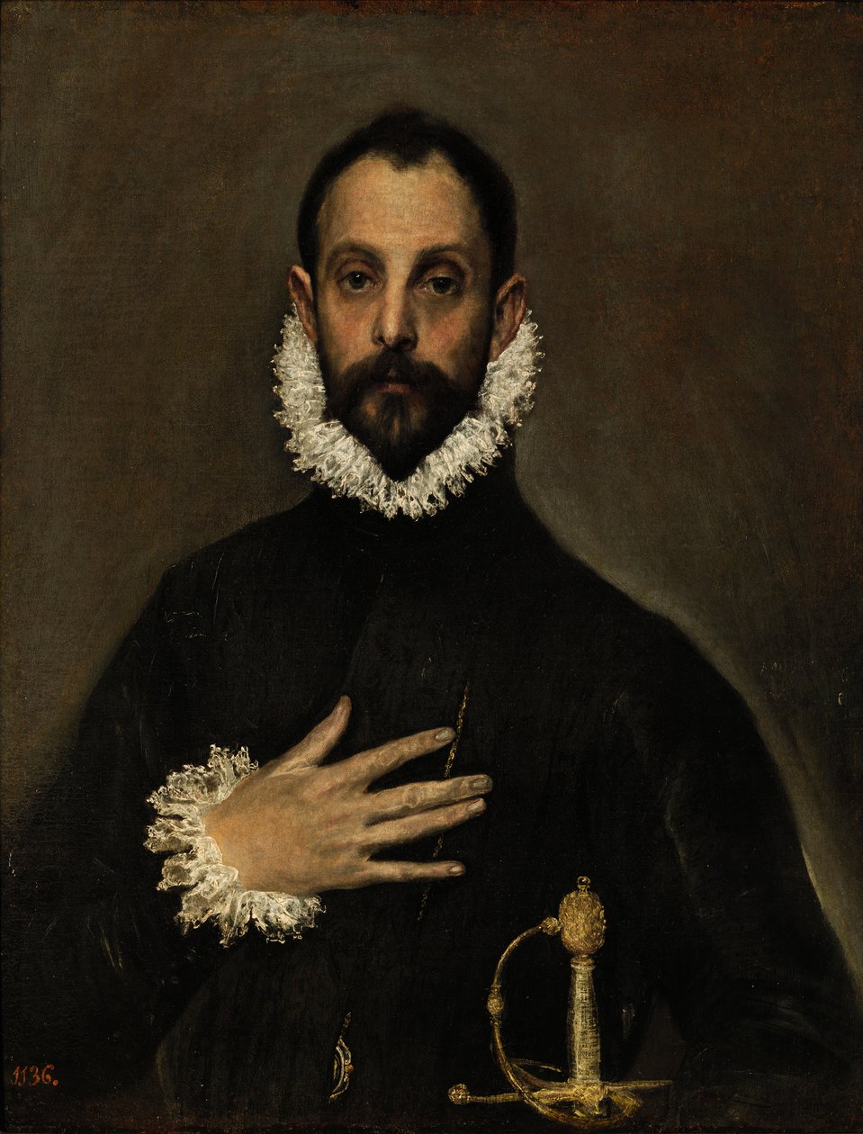 Herren med hånden på brystet av El Greco