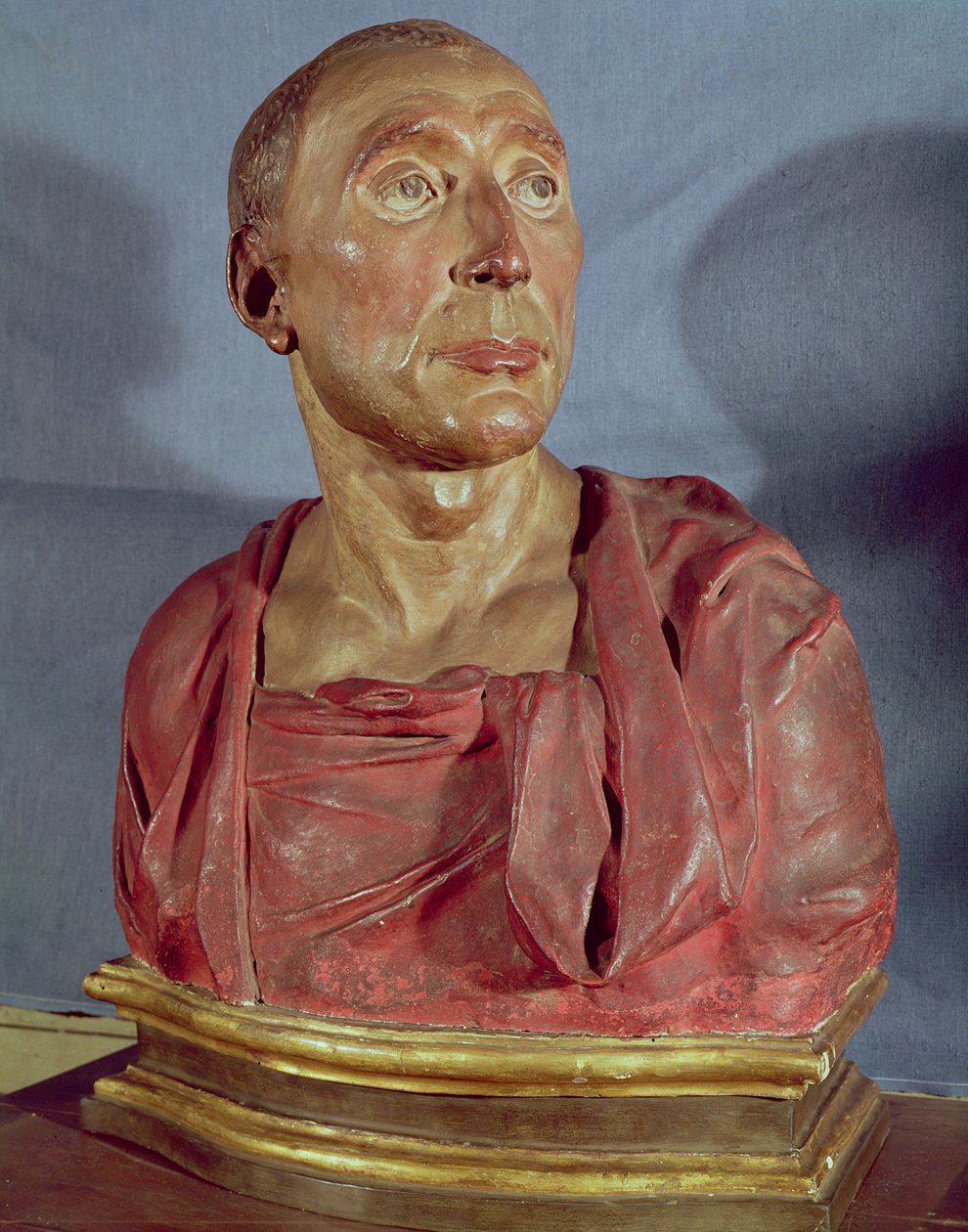 Portrettbyste av condottiere Niccolo da Uzzano (1359-1431) (polykrom terrakotta) (se også 85211 og 100339) av Donatello