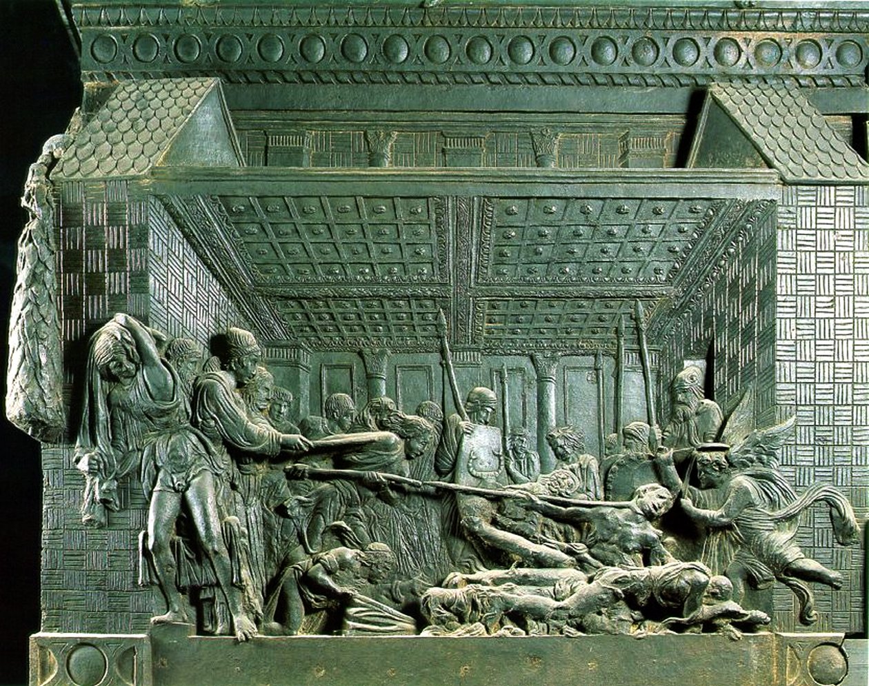 The Martyrdom of St Lawrence, etter 1460 (bronse) av Donatello