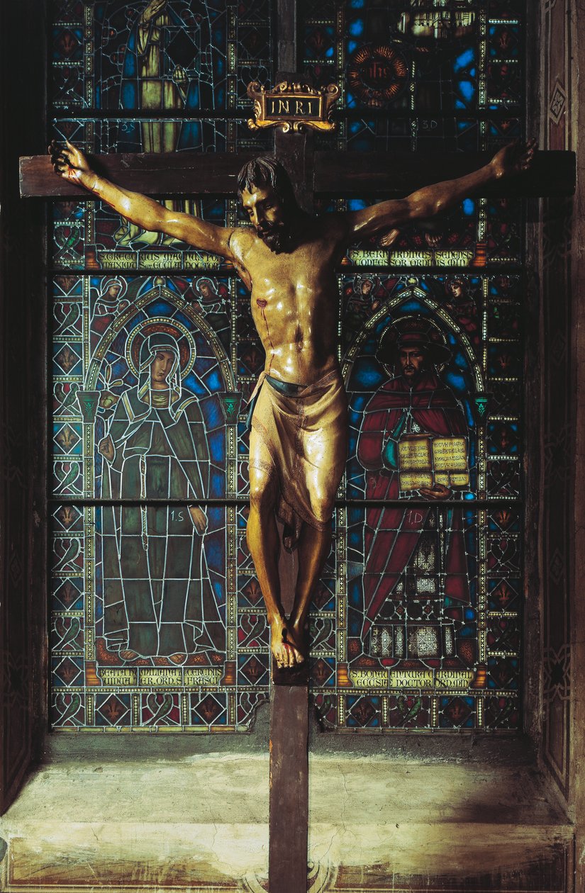 Italia, Firenze, Santa Croce-kirken, krusifiks av Donatello
