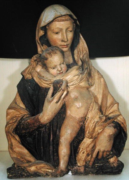 Madonna og barn (polykrom stein) av Donatello