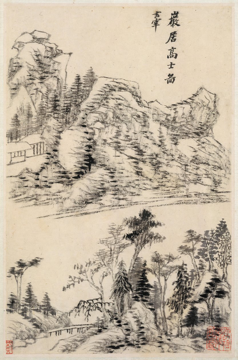 Landskap etter gamle mestere, datert 1630. av Dong Qichang