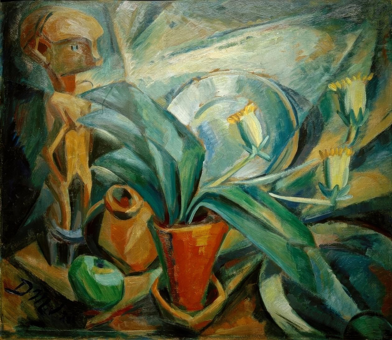 Stilleben med calla og figur av Dorothea Mätzel Johannsen