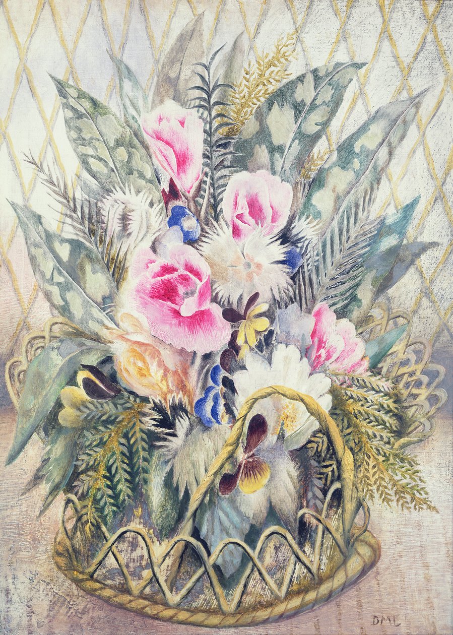 Godetias (olje på lerret) av Dorothy M. Larcher