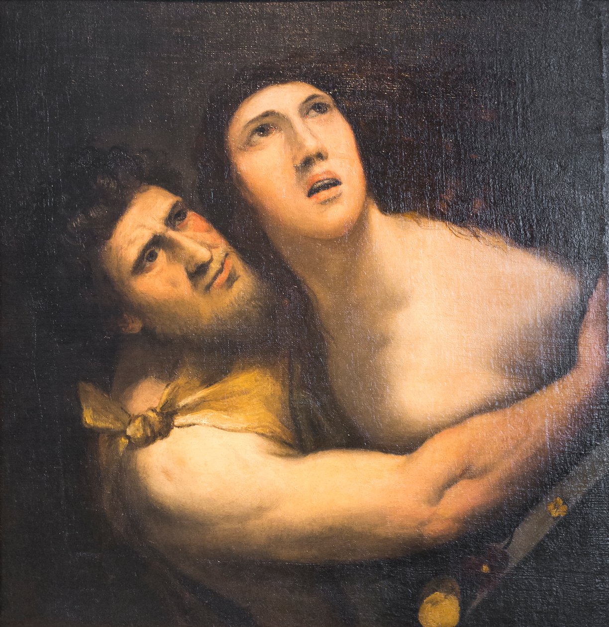 Satyr og nymfe (olje på lerret) av Dosso (after) Dossi