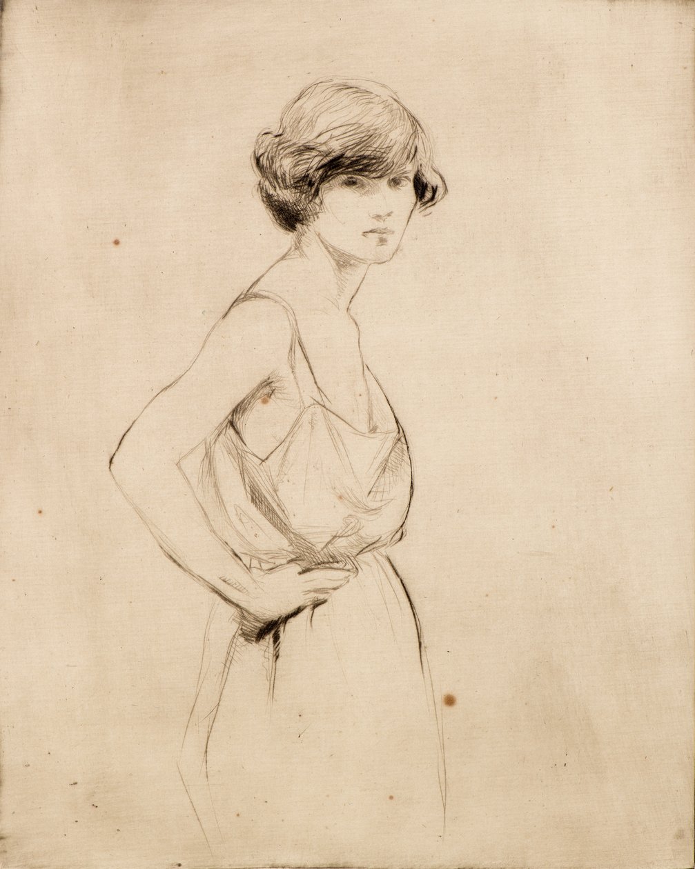mai i Camisole (etsing) av Douglas Gordon Shields