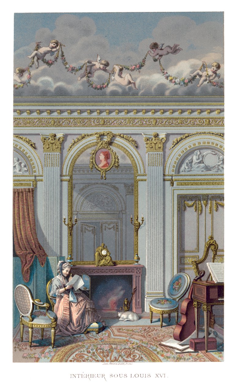 Interiør under Louis XVI, 1885. av Durin