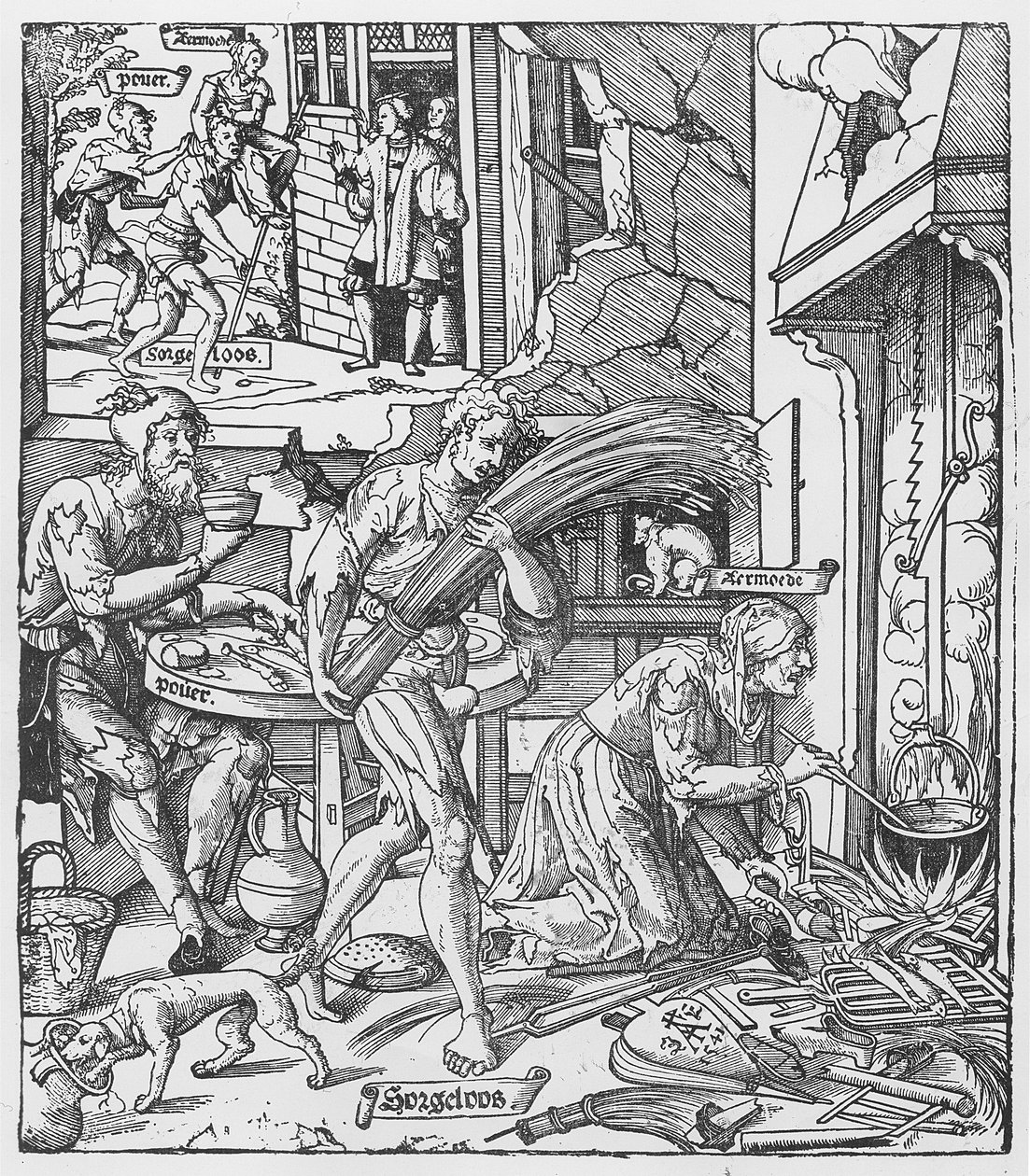 Sorgheloos Carrying a Sheaf, 1541 av Dutch School
