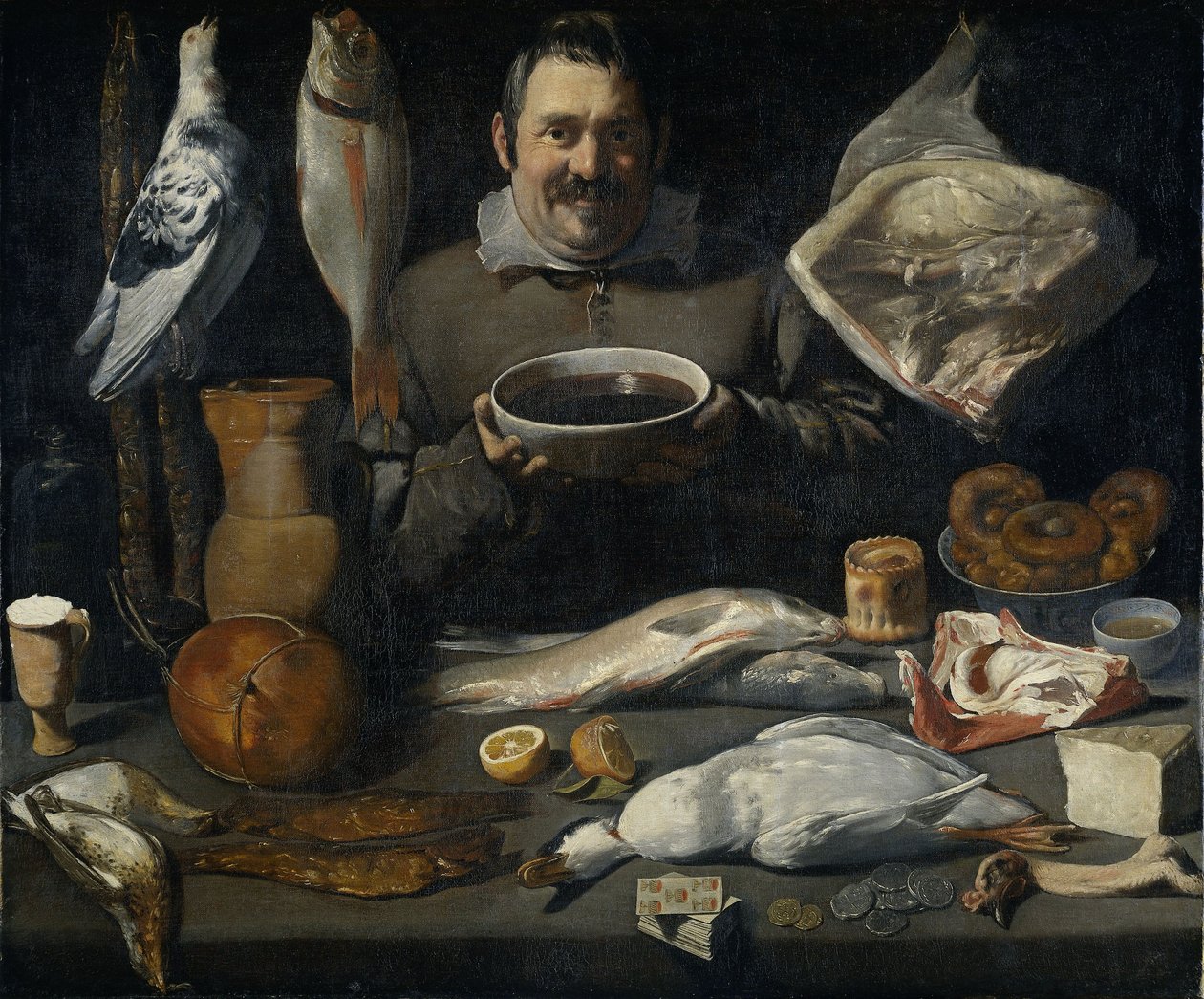 Kjøkkenscene av Dutch School
