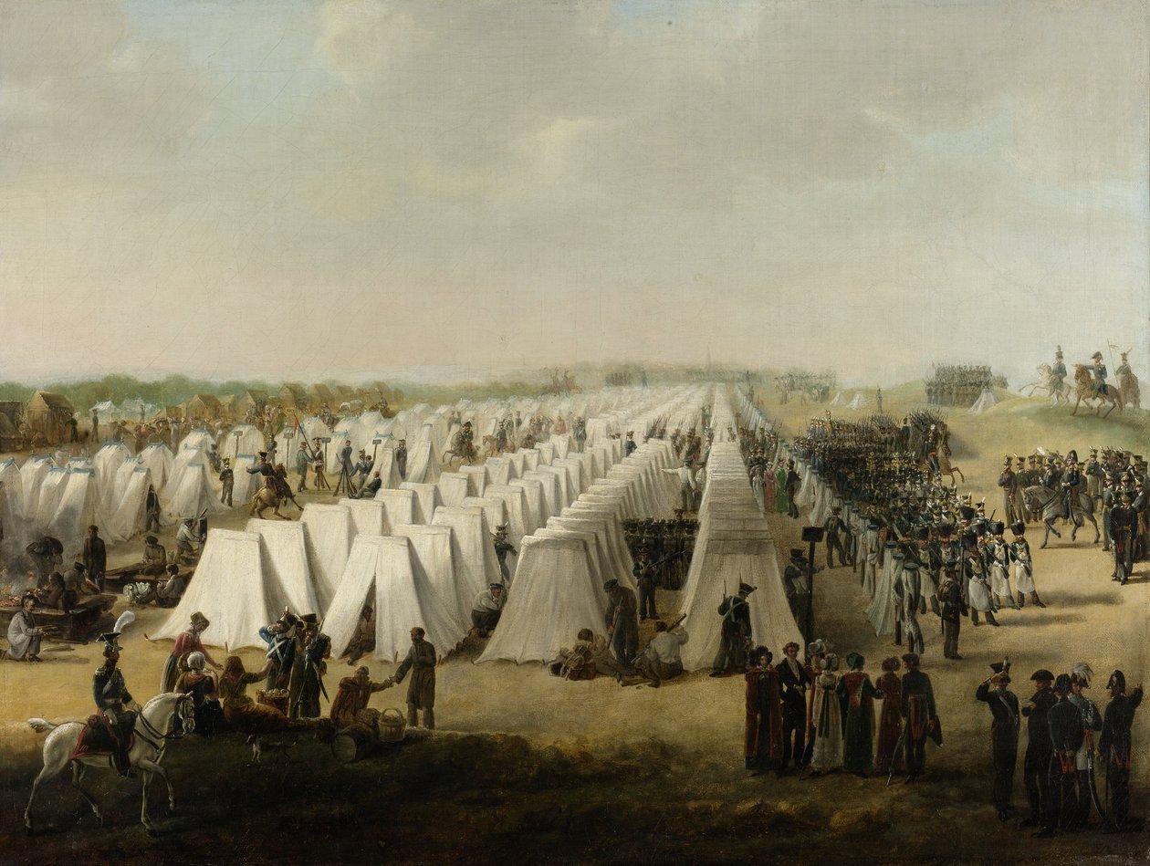 Hærens leir i Rijen, 1831-5 av Dutch School