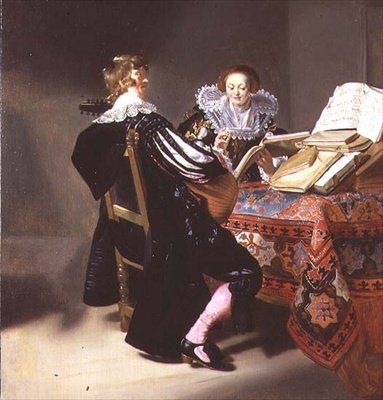 Lutespilleren (panel) av Dutch School