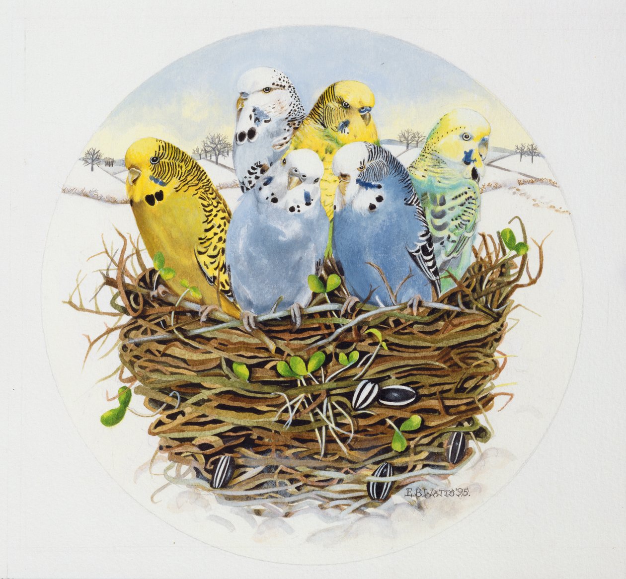Undulat i et rede, 1995 (akryl) av E.B. Watts