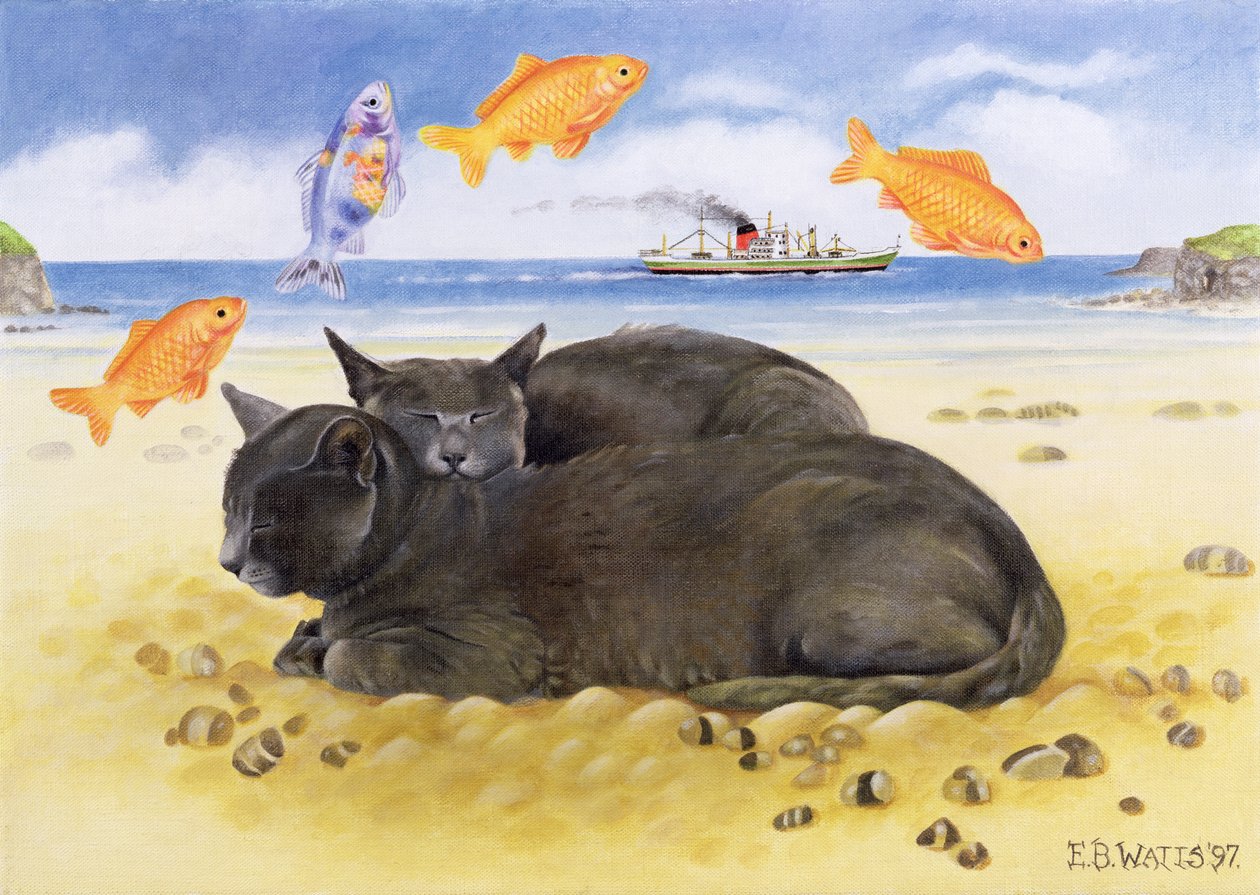 Fish Dreams, 1997 (akryl på lerret) av E.B. Watts