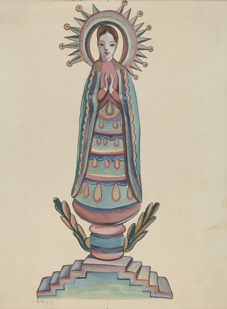 New Mexico, "Bulto", polykrom trefigur av E. Boyd