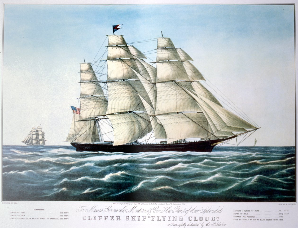 'Clipper Ship Flying Cloud', 1851-1907 av E Brown Jr