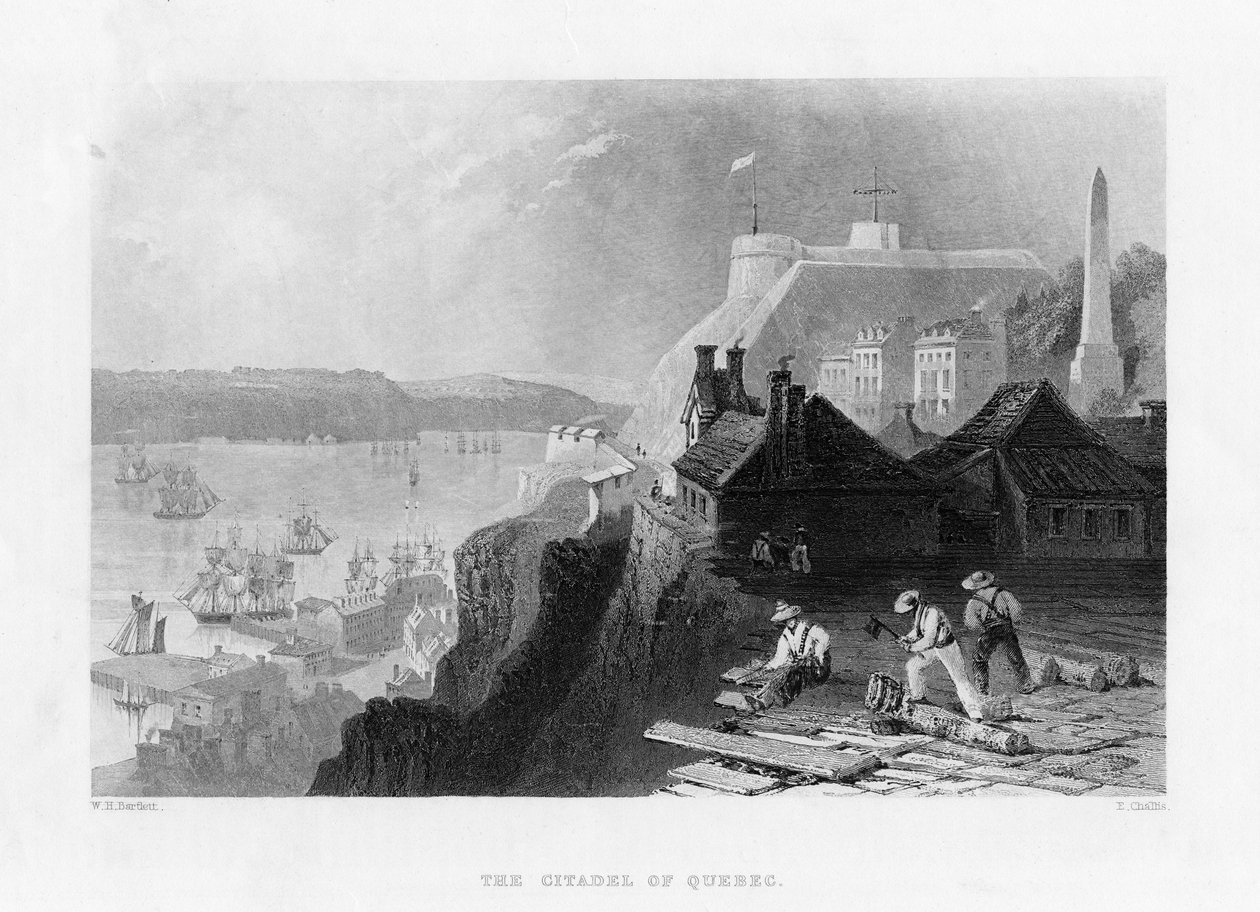 Citadellet i Quebec, Canada, 1800-tallet av E. Challis