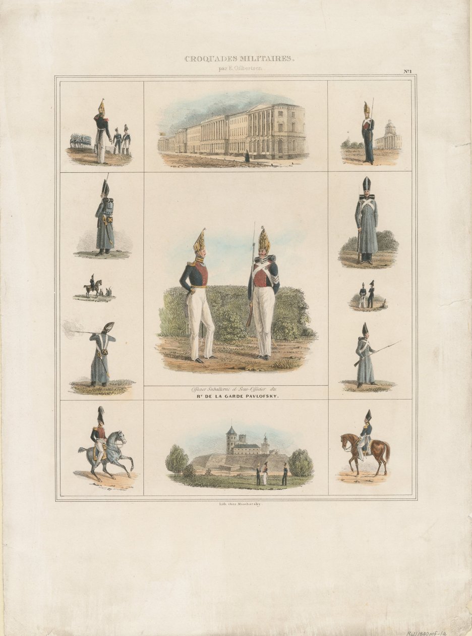 Pavlovsky Guard Regiment, 1840 av E. Gilbertson