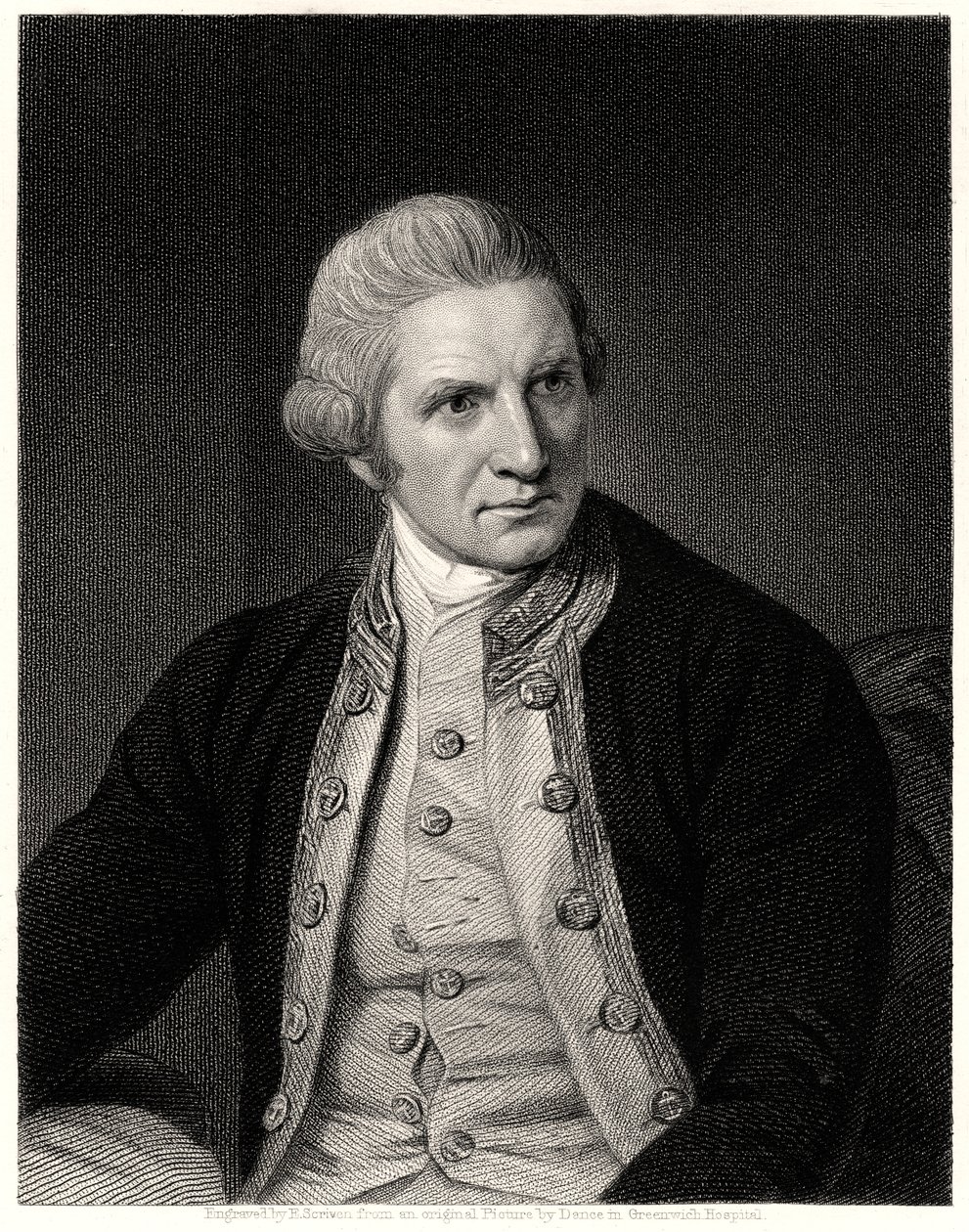 Kaptein Cook, 1800-tallet av E. Scriven