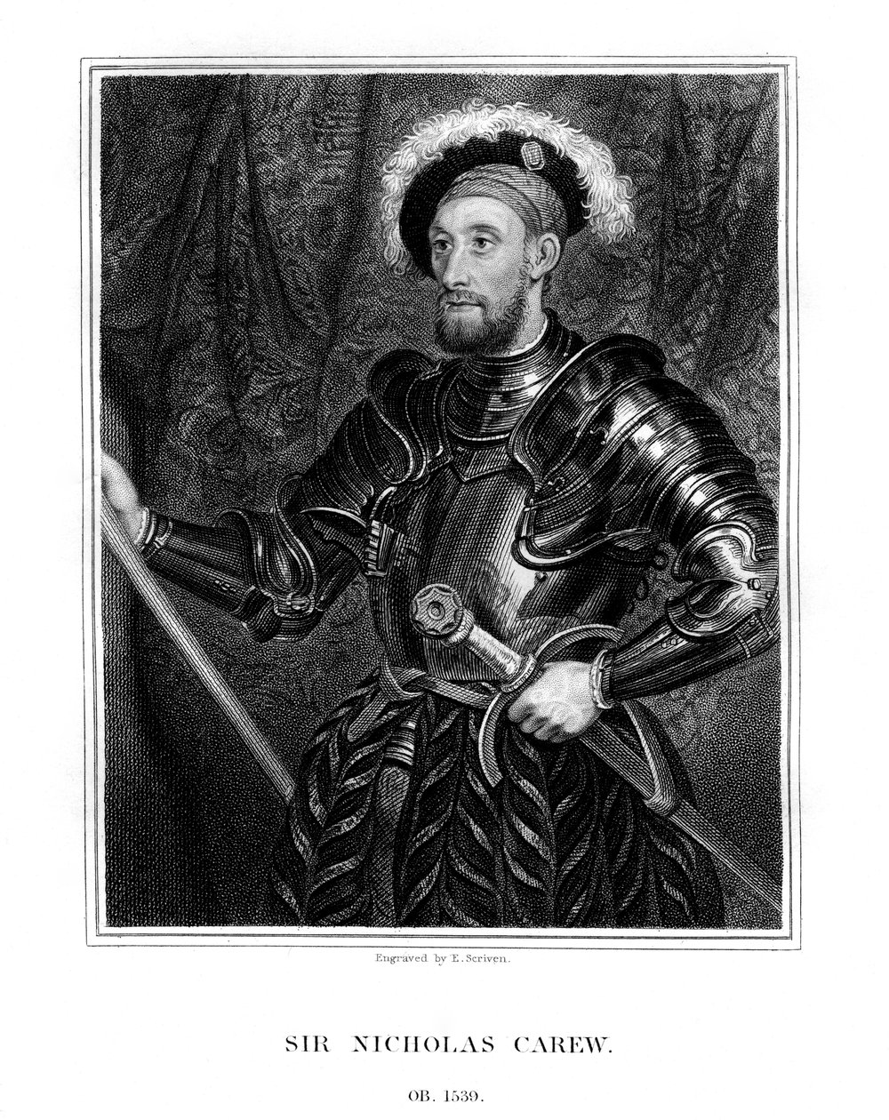 Sir Nicholas Carew, 1823. av E. Scriven