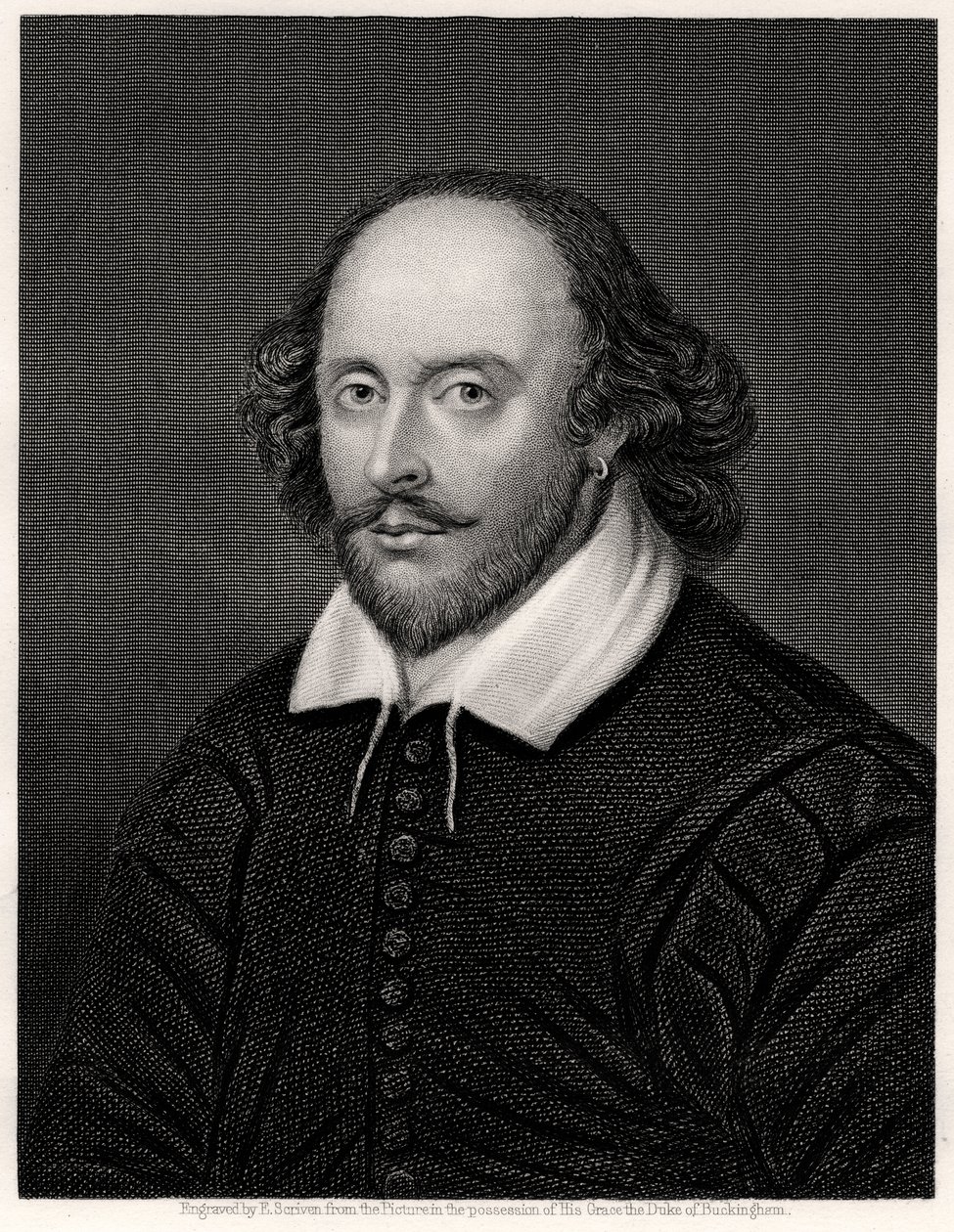 William Shakespeare, engelsk dramatiker, 1800-tallet av E. Scriven