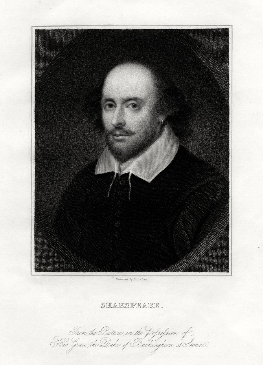 William Shakespeare, engelsk dramatiker, 1800-tallet. av E. Scriven