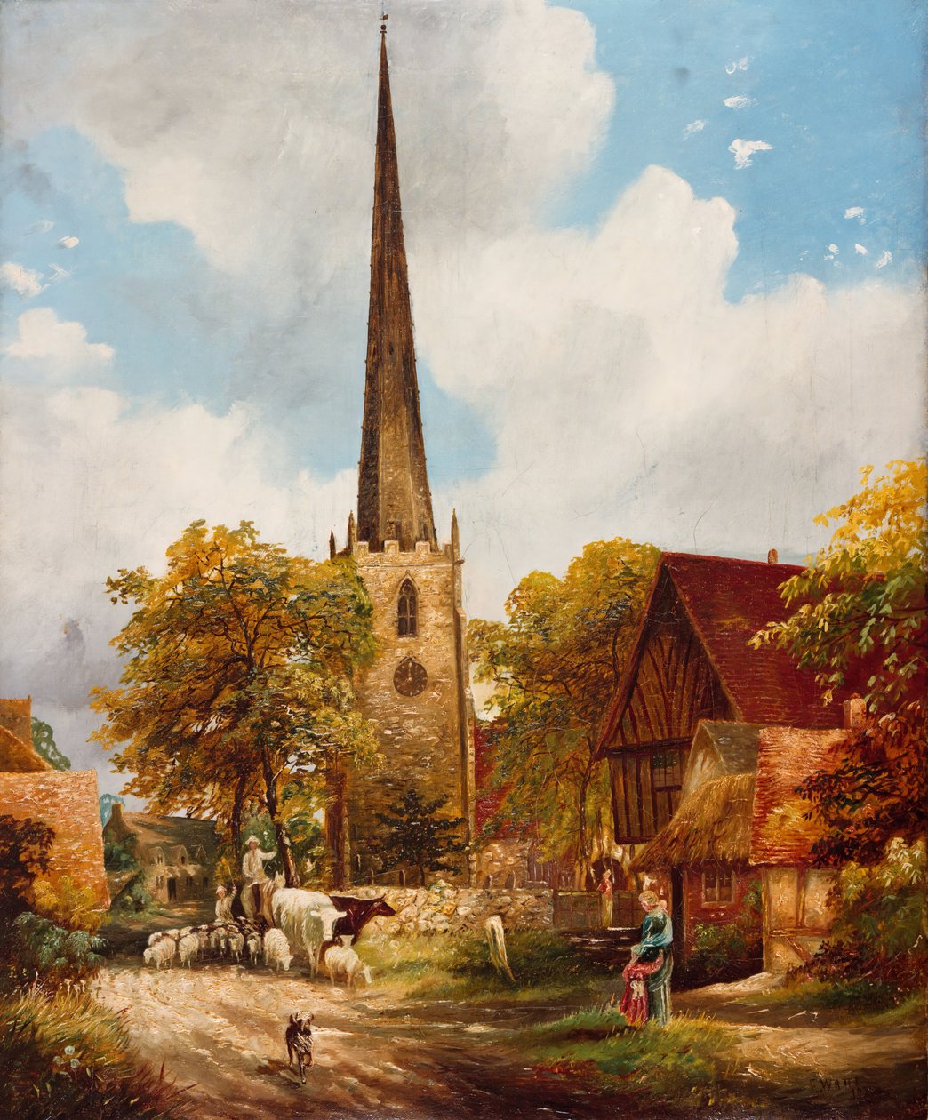 Yardley kirke og skole, 1900. av E Watts