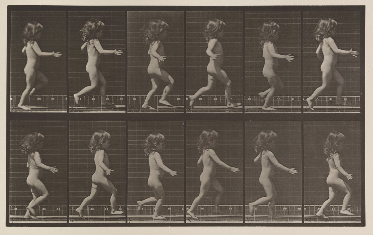 Plate nummer 469. Barn, løpende, 1887 (kollotype) av Eadweard Muybridge