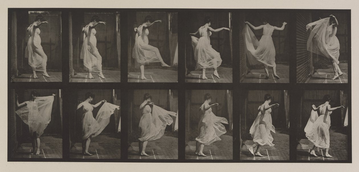 Plate nummer 188. Dans (fancy), 1887 (kollotype) av Eadweard Muybridge