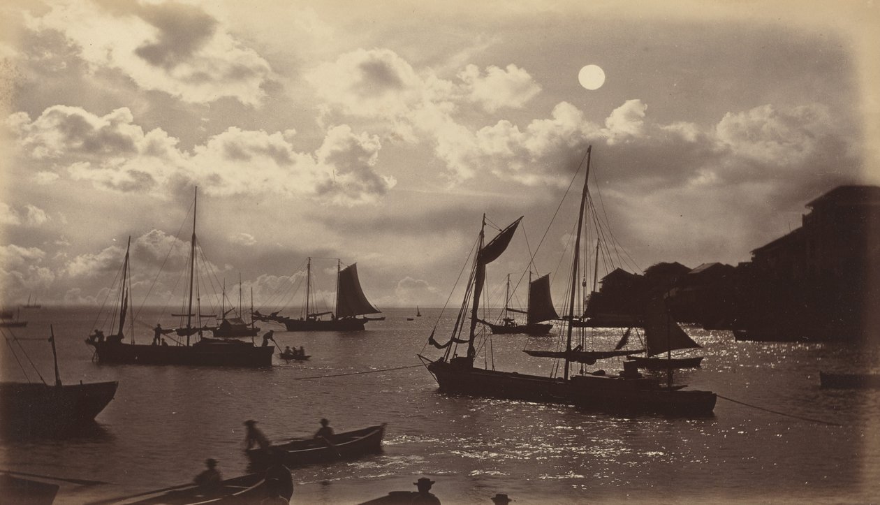 Moonlight Effect-Bay of Panama, 1877. av Eadweard Muybridge
