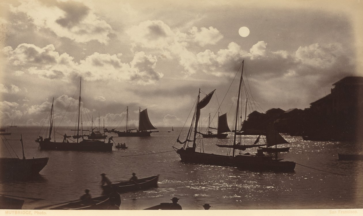 Moonlight Effect-Bay of Panama av Eadweard Muybridge