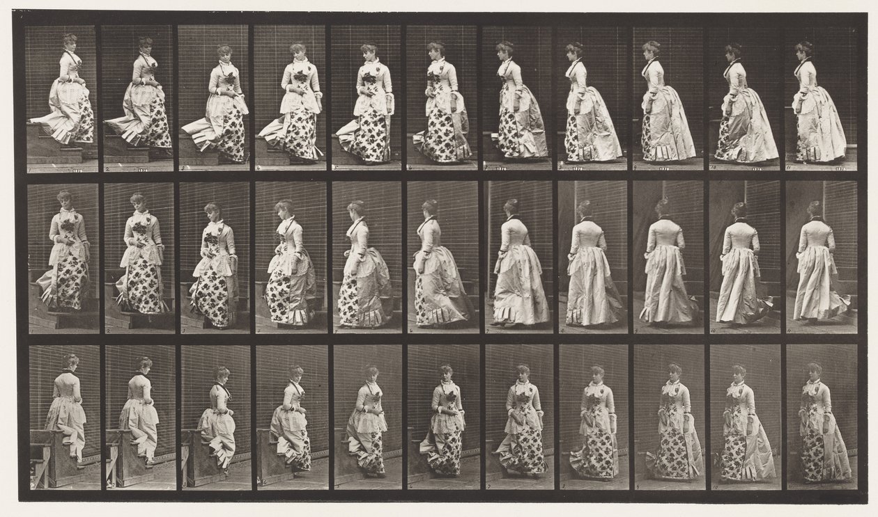 Plate 139. Descending Stairs Turning, 1885 av Eadweard Muybridge