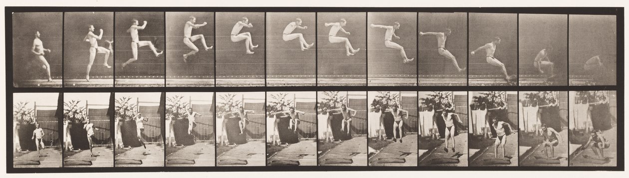 Plate 159. Hopp; Løping bredt hopp (sko) av Eadweard Muybridge