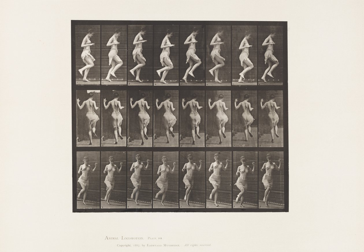 Plate 185. Hopping på venstre fot, 1885 av Eadweard Muybridge