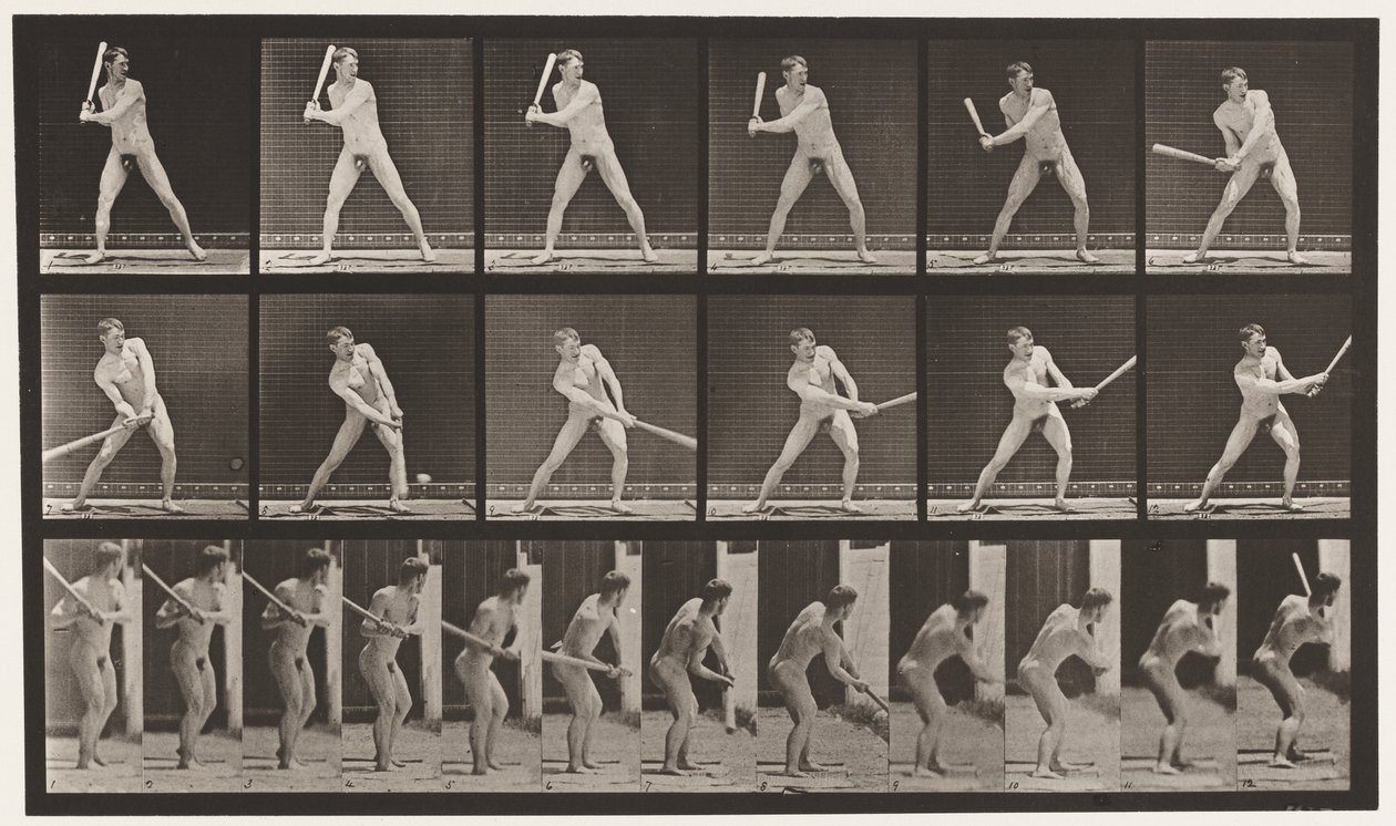 Plate 275.Base-ball; Batting (lav ball) av Eadweard Muybridge