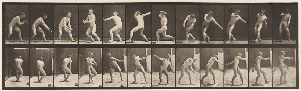 Plate 284.Base-ball; Fang og kast, 1885 av Eadweard Muybridge